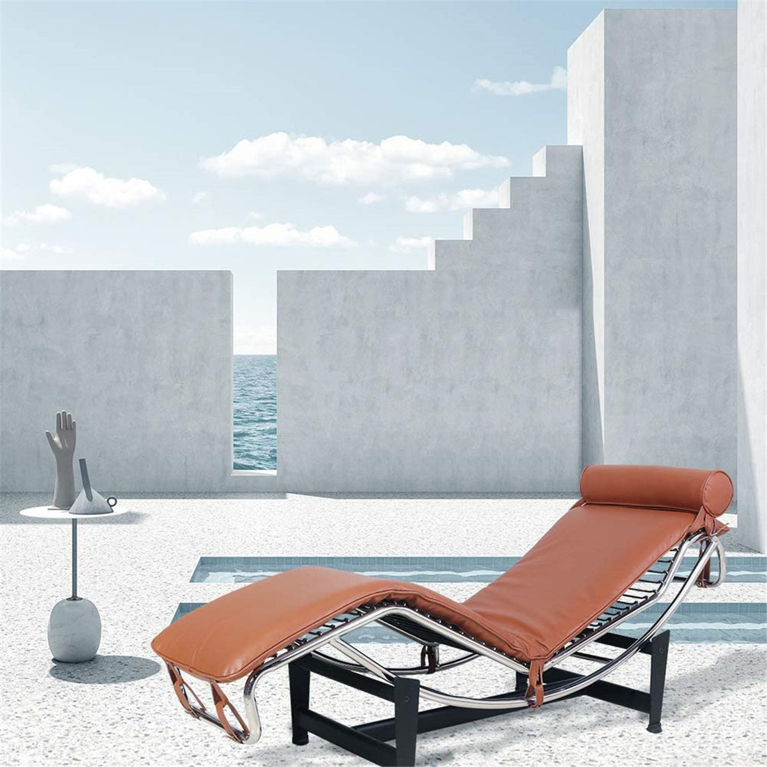 Cushion and Straps For Le Corbusier LC4 Chaise Lounge Chair in